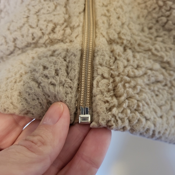 Lemite Women's Cozy teddy bear fleece  hooded jacket - Camel small - Picture 10 of 15